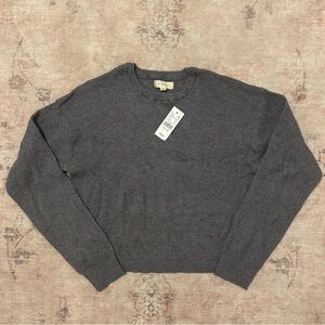 PACSUN LA HEARTS Grey Ribbed Cropped Sweater